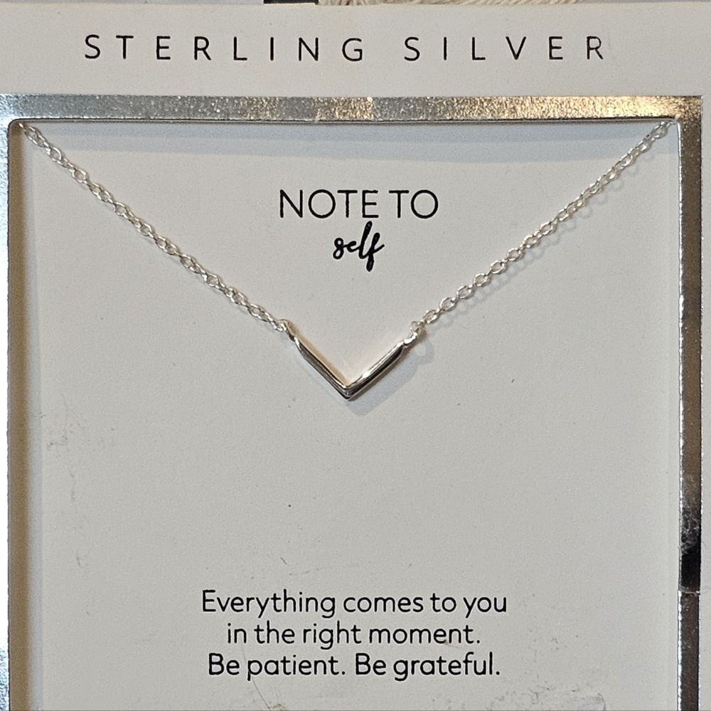 *NWT* Silver Minimalist Necklace with V-Shaped Pendant and Fine Chain